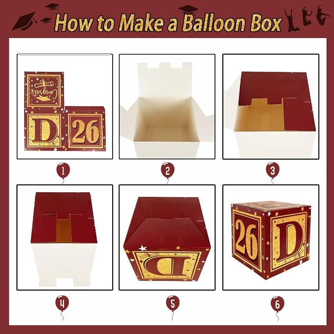 Maroon and Gold Graduation Boxs Letters Box | Class of 2026 Graduation Party - Image 4