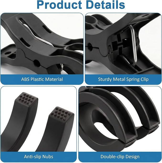 Putros 20 Pack Balloon Arch Clips 3.5 Inch Black Spring Clamps - Image 3