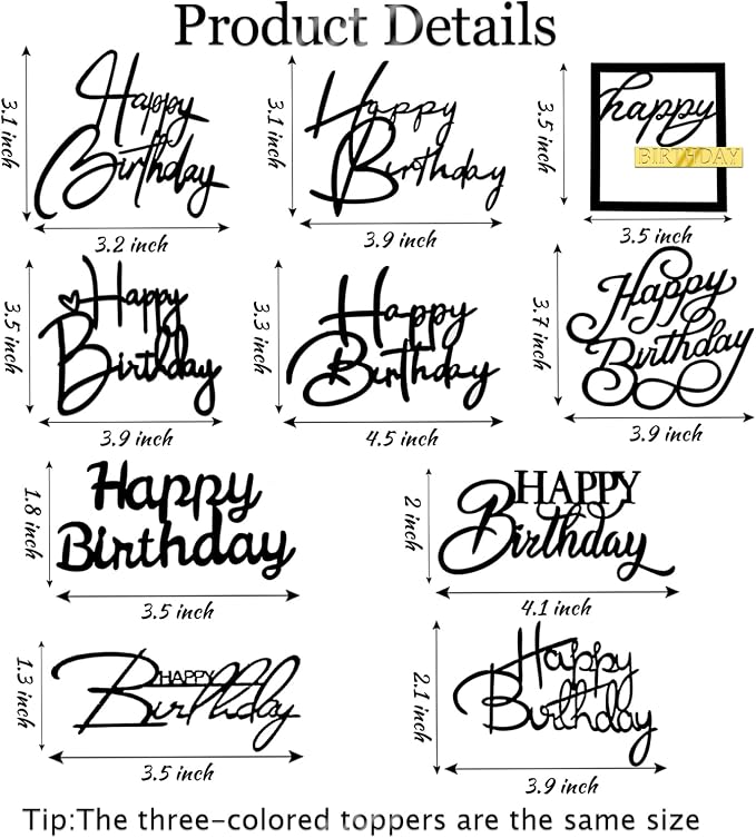 30PCS Happy Birthday Cake Topper Acrylic Cake Toppers - Image 2