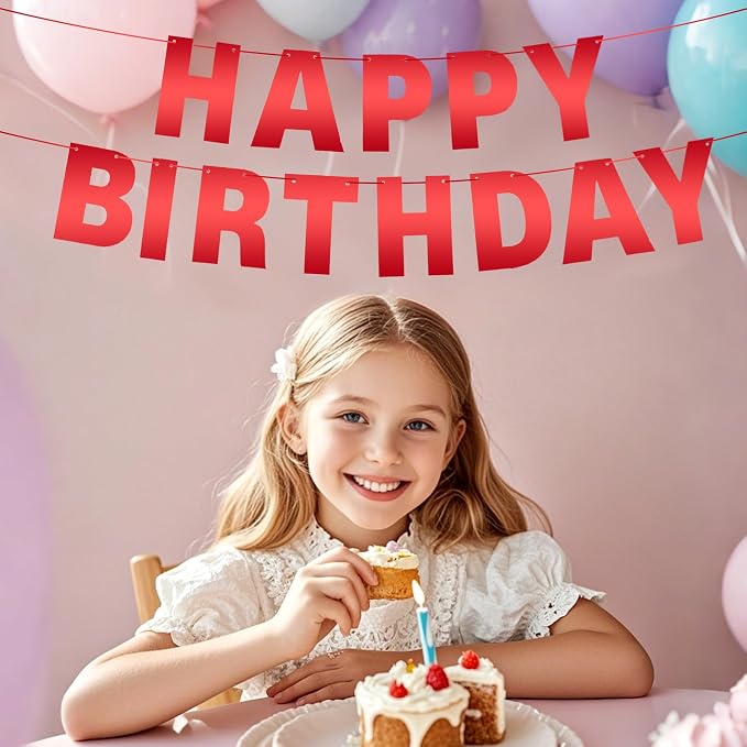 DIY Banner Kit with Letters Bright Red Customizable Birthday Banners Graduation - Image 3