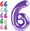 Purple Number 6 Balloon 40 inch, Balloon numbers party supplies, deco photo by Upgesy