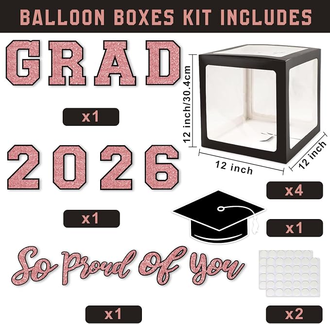 Rose Gold Graduation Decorations 2026, Congrats Grad Decorations - Image 2
