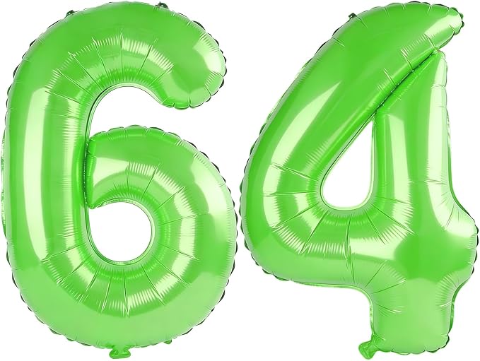 40 Inch Number 64 Balloons for 64th Birthday Party Decorations, 0-100 Fruit by FOBELEC