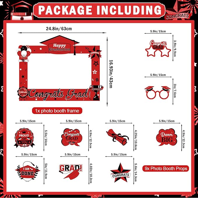 Red and Black Graduation Decorations 2026 - Image 3