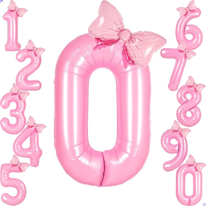 Pink 0 Balloon Number Pink Decorations by Unknown