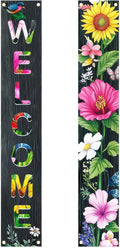 BlissYard 2 Pcs Welcome Floral Porch Banners Spring Summer Bird Butterfly by BlissYard