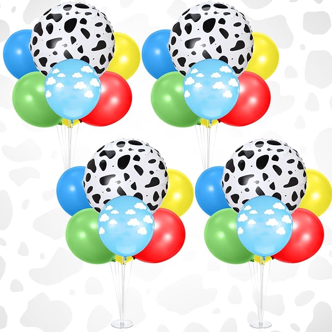 4 Sets Cartoon Birthday Party Decorations Table Centerpiece Red Yellow Blue by Charnoel