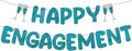 Pre Strung Happy Engagement Banner Glitter Engagement Party Decorations by Breling
