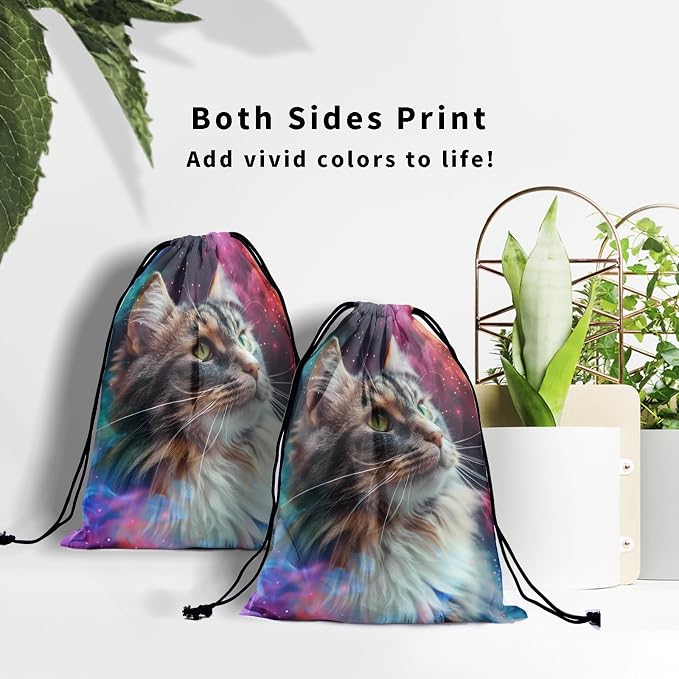 Lovely Cat Gymnastics Grip Bag Colorful Sky Gym String Bag - Image 7