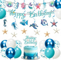 Ocean Birthday Banner, Cake Toppers Under Sea Party Decor | Under The Sea by Unknown