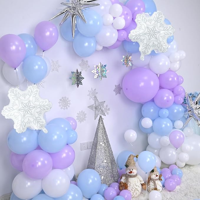 Winter Wonderland Balloon Arch Garland Kit, Baby Blue Purple Balloons - Image 8