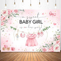InMemory Pink Baby Shower Backdrop Oh Baby Clothes Welcome Newborn Party by InMemory