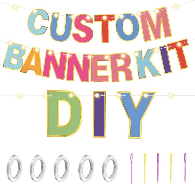 TaoBary 143 Pcs DIY Letter Banner Customizable Happy Birthday Supplies Make - Image 3