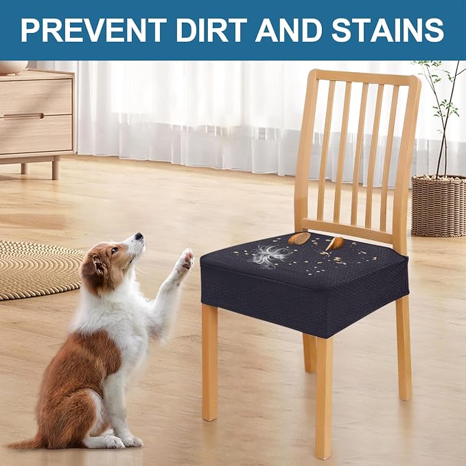 Smiry Waterproof Seat Covers for Dining Room Chairs, No Rear Covers | Stretch - Image 6