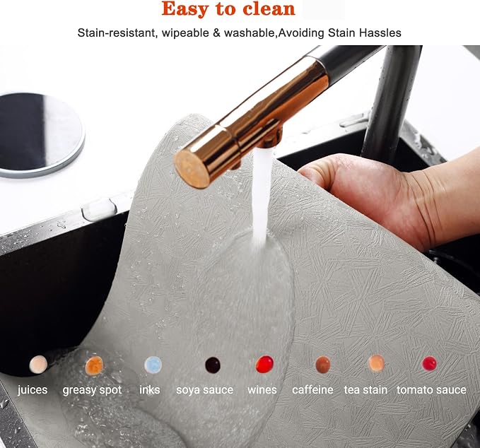 Vinyl Placemats Set of 12 Heat Resistant Easy Clean Non-Slip Place Mats - Image 5