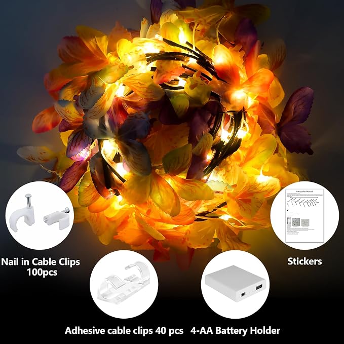 FNHMSL Butterfly Enchanted Willow Vine Lights, 4FT 48LED 3 Color Butterfly - Image 5