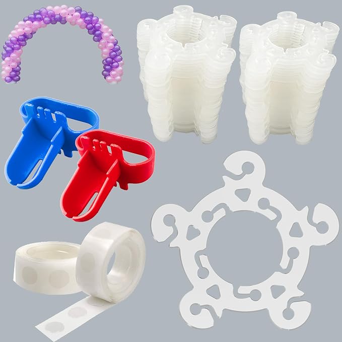 120 Balloon Clips, 2 Binding Tools, 100 Dot Adhesives, and a Balloon Chain by Unknown