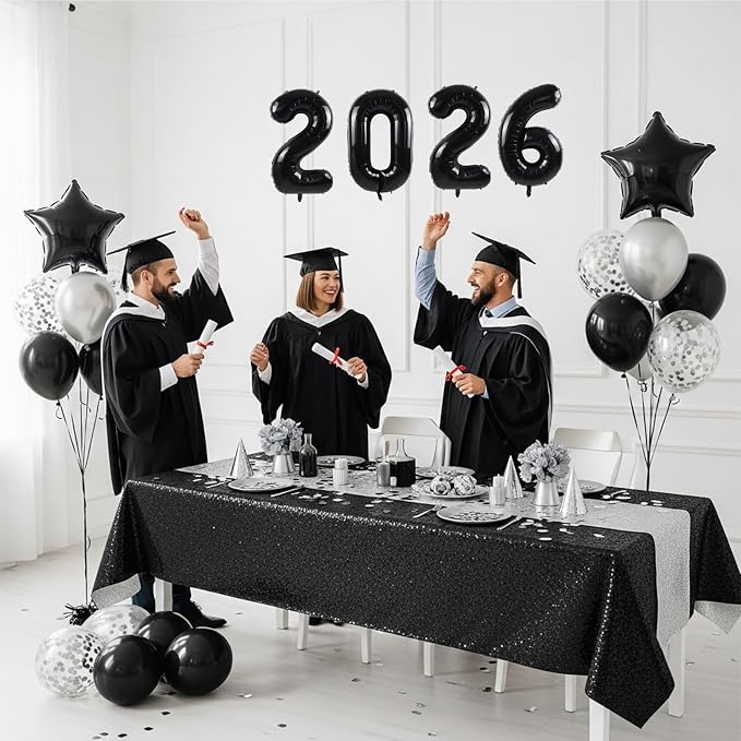 TONIFUL 20 Pcs Number Balloon 2 Set 16 Inch Black 0-9 Numbers Balloons | Small - Image 6
