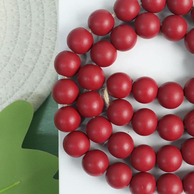 Meplait 39in Wood Bead Garland, Farmhouse Beads - Image 5