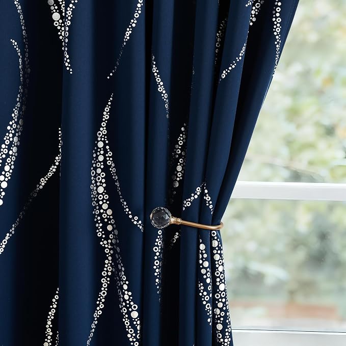 Yakamok Navy Blue Blackout Curtains - Image 8