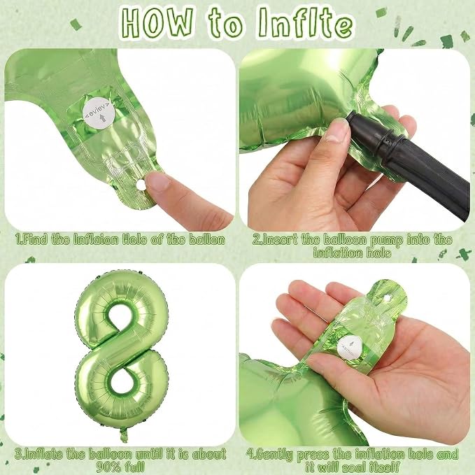 Light Green Number 18 Balloon 40 Inch, Shiny Double Digit Party Supplies | - Image 5