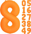 40 IN Orange Birthday Number 8 Balloon Fluorescent Orange Foil Balloon | by YOIOZAIZAI