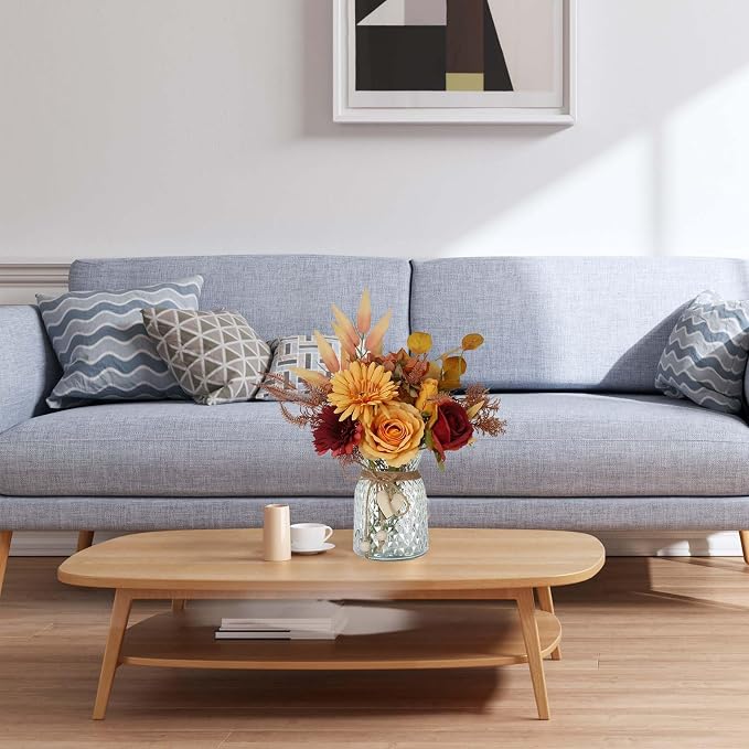 Leftover Fake Fall Flowers in Vase, Fall Flower Arrangements, Floral Arrangement - Image 5
