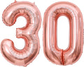 Rose Gold 30 Number Balloons, 40 Inch Big Giant Jumbo 30 Balloon Numbers Rose by BBPOOL