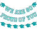 We Are So Proud Of You Banner Graduation Party Decorations Congrats Grad Cap by Unknown
