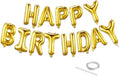 Gold Happy Birthday Balloon Banner Set -16 Inch Foil Letters Balloons, Reusable by KEJ