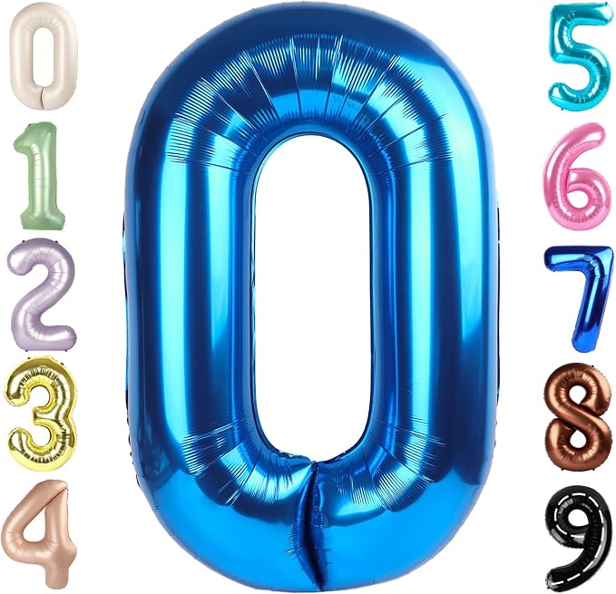 Number 0 Balloon Birthday Decorations, 40In Dark Blue Balloons by Mluchee