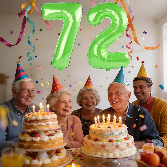 40 Inch Number 72 Balloons for 72nd Birthday Party Decorations, 0-100 Fruit - Image 2