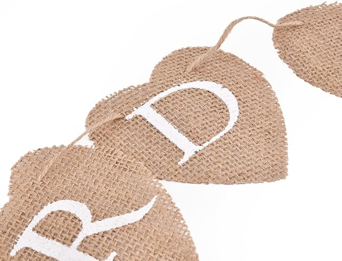 Cards Banner Heart Jute Burlap Banner Jute Garland - Image 9