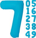 40IN Blue Birthday Number 7 Balloon Fluorescent Blue Helium Foil Balloon | by YOIOZAIZAI