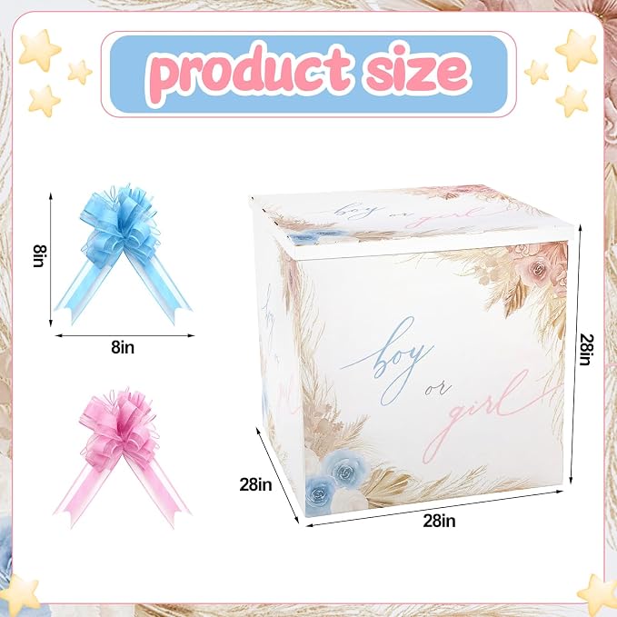 AmazingSpark 28in Giant Gender Reveal Gift Box - Image 2