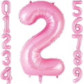 Pink Number 2 Balloon 40 Inch, Big Large Foil Helium Number Balloons, Jumbo by AIQINHU