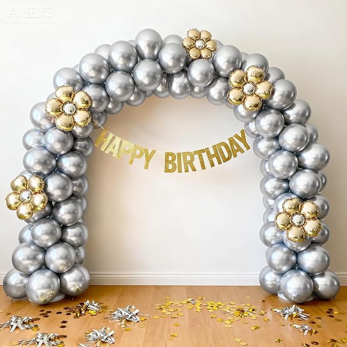 LOLStar Metallic Silver Balloons, 12 inch Latex | Birthday, Engagement - Image 5