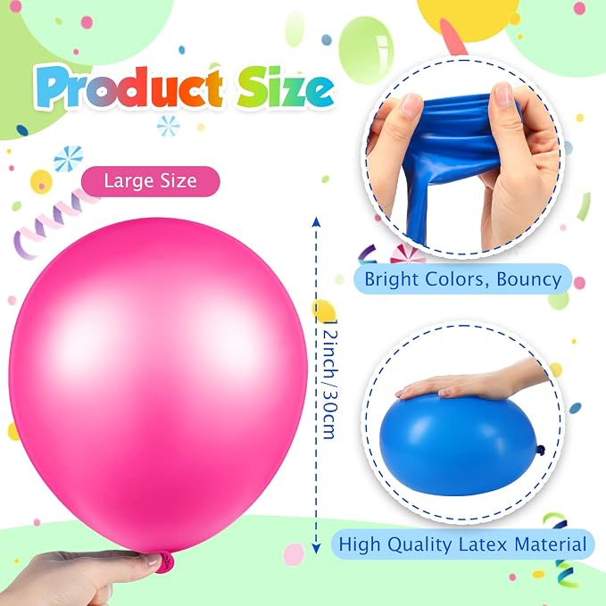Lenwen 1000 Pcs Balloons Assorted Colors 12 Rainbow Latex Balloons - Image 2