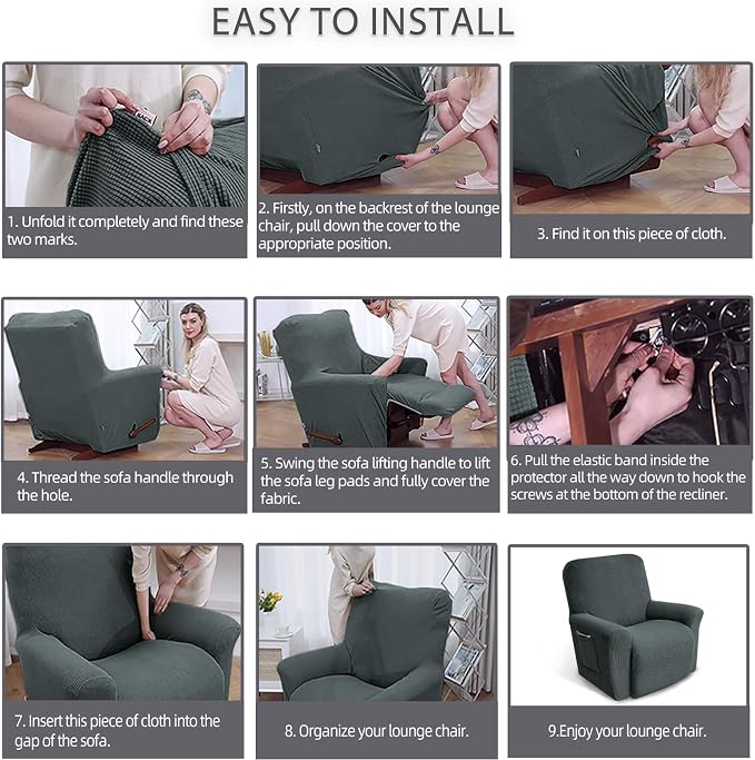 Recliner Chair Covers, 1-Piece Lazy Boy Recliner Covers, Furniture Protector & - Image 5