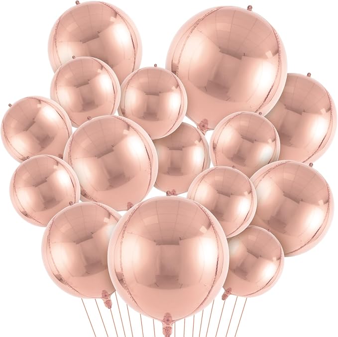 18 Pcs Foil Balloons Shiny Round Balloons Set Large Balloon Garland Arch - Image 5
