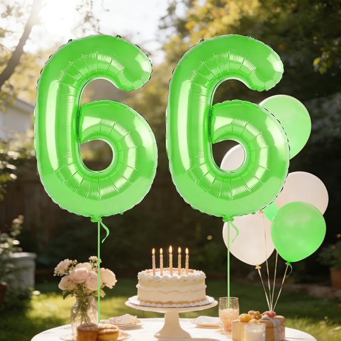 40 Inch Number 66 Balloons for 66th Birthday Party Decorations, 0-100 Fruit - Image 3