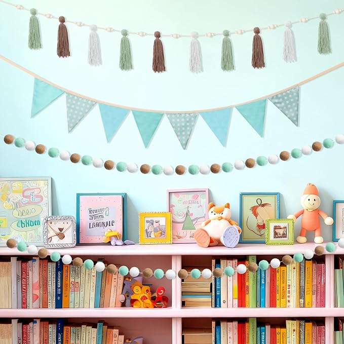 Hahafelt 4 Pcs Baby Shower Party Decoration Kit Pennant Bunting Banner Tassel - Image 8