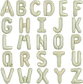 TONIFUL Cream Green Letter Balloons 2 Set 16Inch A-Z Custom Alphabet Banner | by TONIFUL