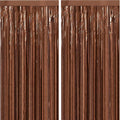 2PCS Coffee Foil Fringe Backdrop Curtains, Fringe Backdrop by GCBPartyDecorations