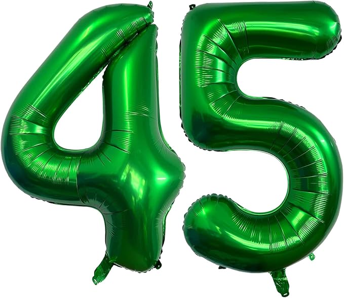 Number 45 Dark green Balloons 40 Inch Giant Dark green Foil 45 Helium Balloons by LHOAVWE