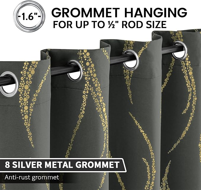 Yakamok Dark Grey Blackout Curtains - Image 3