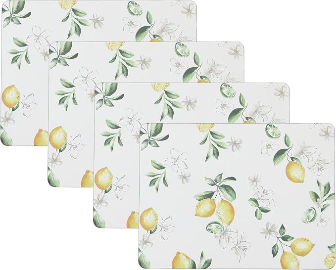 Laura Ashley Cork Placemats, 16 x 12-inch, Lemon Floral | Ideal by Unknown