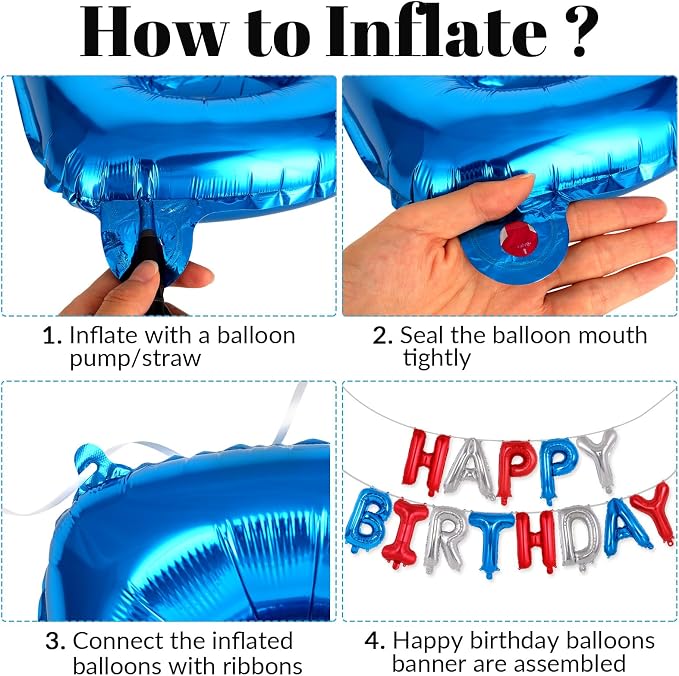 Happy Birthday Balloons Banner, Foil Balloon Personalized Name Letters Balloons - Image 6