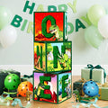 3 Pcs 1st Dinosaur Birthday Decorations One Birthday Balloon Boxes Dino Party by Unknown