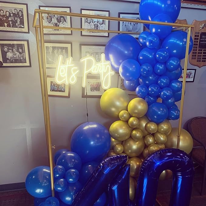 YMSZ Blue and Gold Balloons Arch Kit, Royal Blue Balloons | 134pcs Metallic - Image 5
